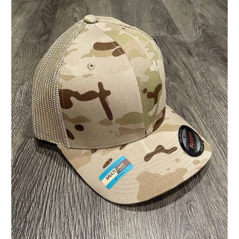 Flexfit Multicam Arid Mesh Trucker Hat Camo Tactical Baseball Cap NEW - Picture 2 of 4